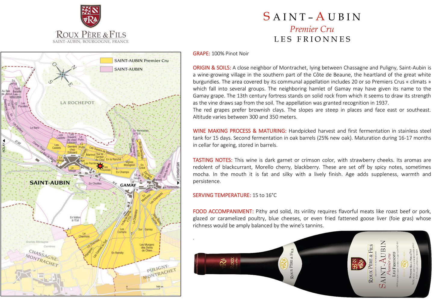 Domaine Roux - Saint-Aubin 1er Cru "Les Frionnes" 75cl