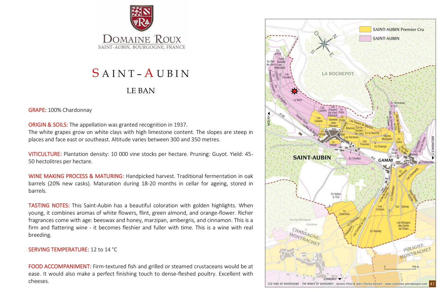 Domaine Roux - Saint-Aubin "Le Ban" 2023
